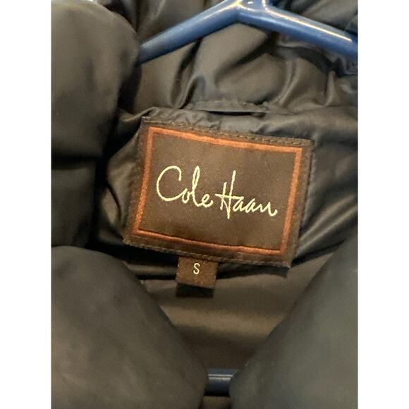 Cole Haan Black Down Midi Puffer Coat Jacket Size Small - Picture 4 of 16